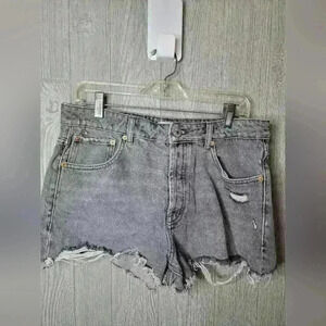 Zara denim distressed black shorts size 8